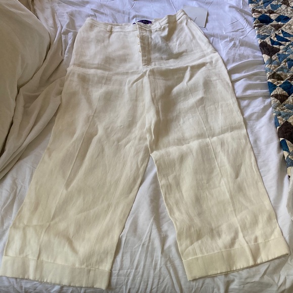 Ralph Lauren Purple Label Linen Wide Leg Pants